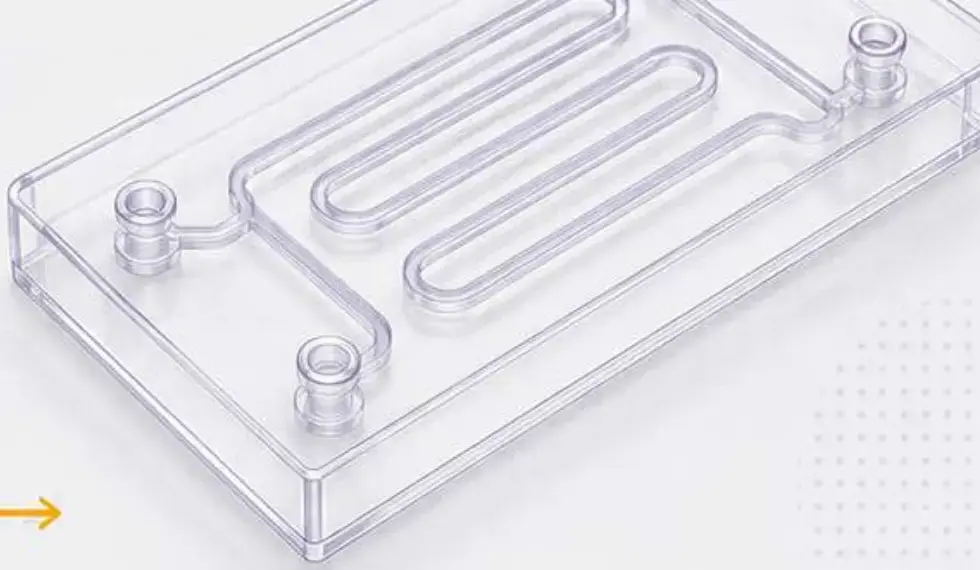 AcroPCR continuous-flow chip design cropped from the Acrofluidic catalogue